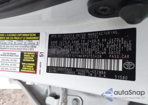 2023 Toyota Camry Le from USA, damaged, VIN 4T1C11AKXPU755428